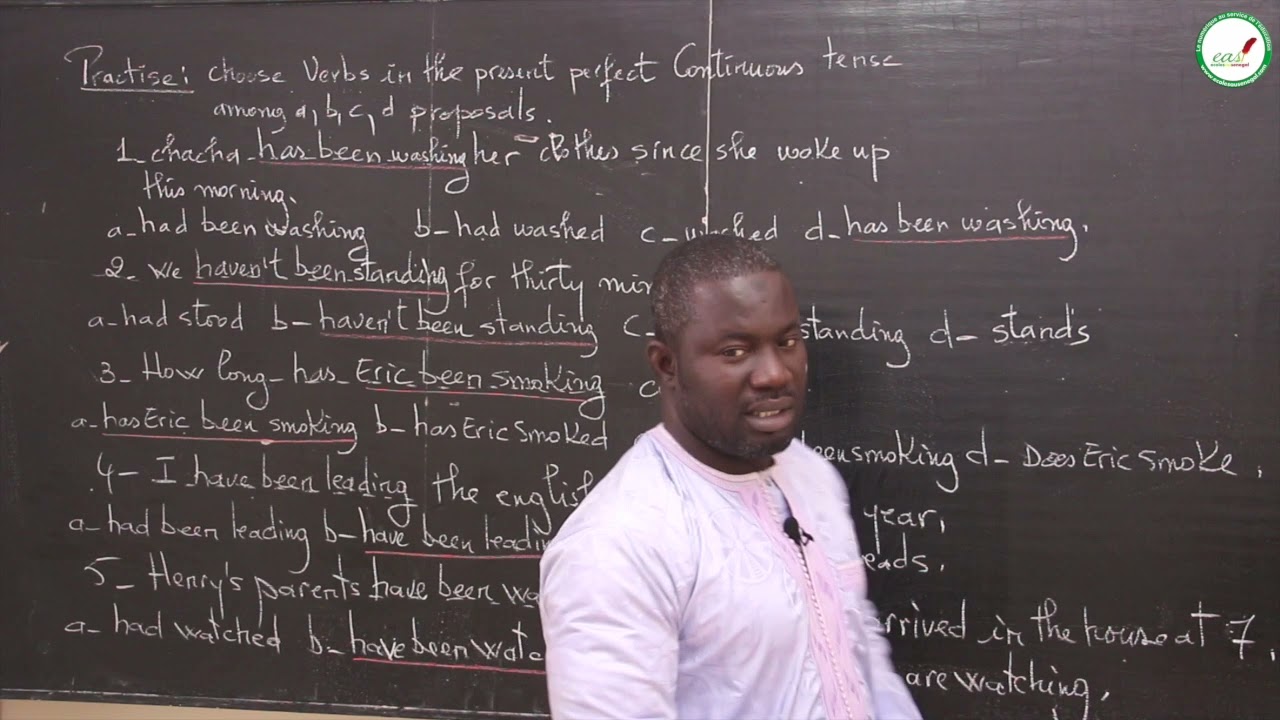 Exercices - Première - Anglais : The present and past perfect continuous tenses / Mr Soumaré