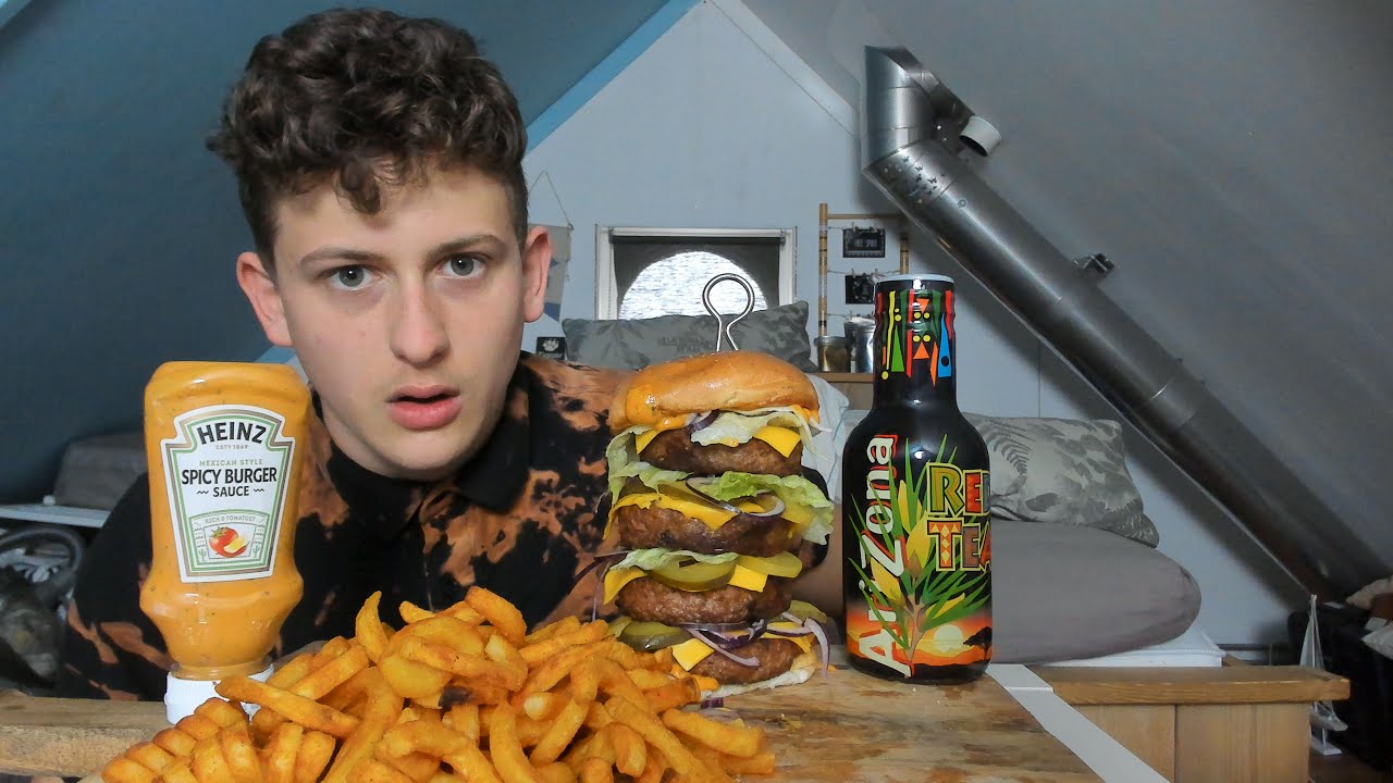 Quattro burger and Fries mukbang!