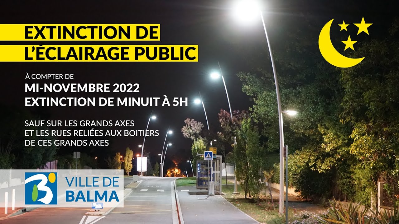 Extinction de l'éclairage public de minuit à 5h
