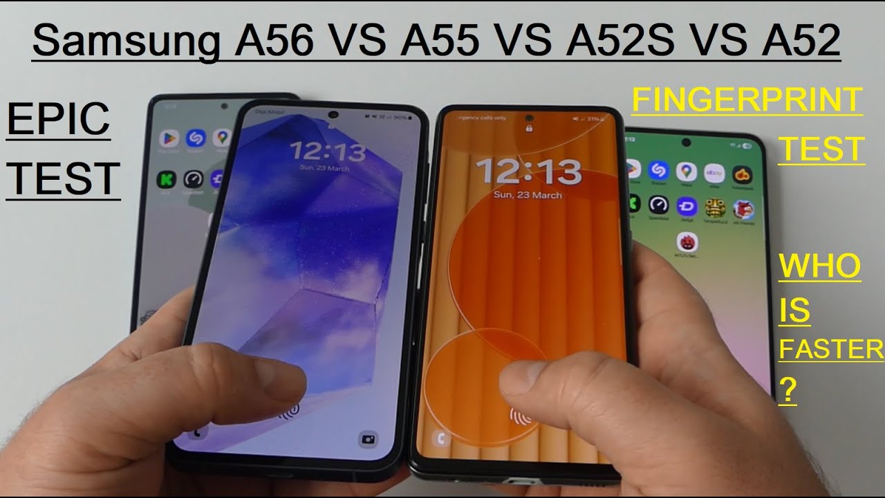 Samsung A56 vs A55 vs A52s vs A52 - Fingerprint Test of Generations! Who Is Faster? Who Can Keep Up?