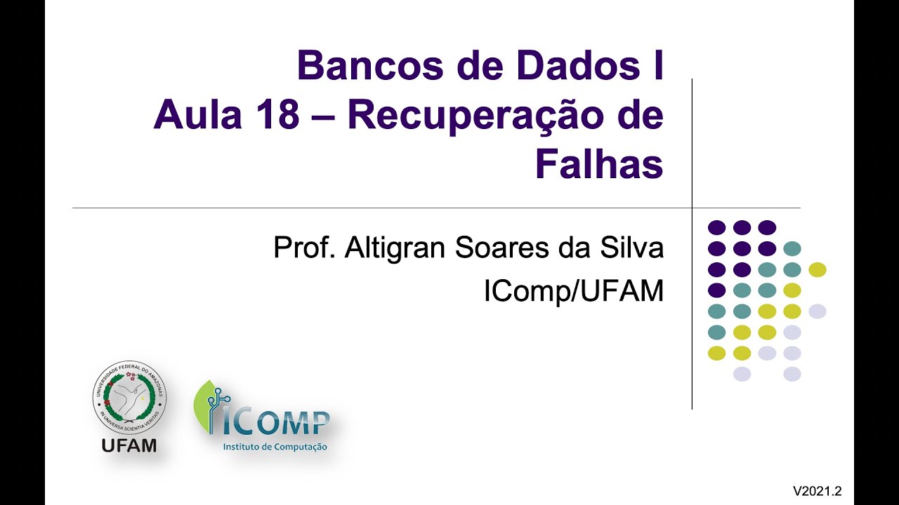 Bancos de Dados 1 - Aula 18 - Recuperação de Falhas