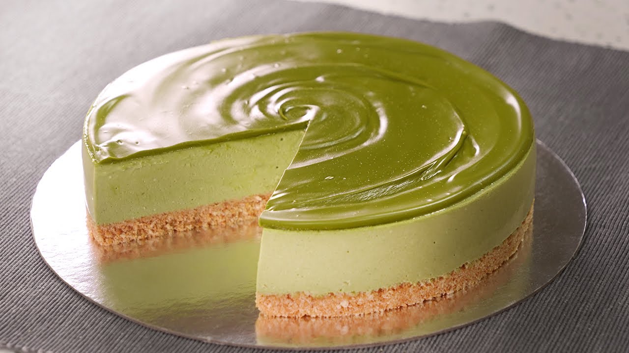 Tarta de T&eacute; Matcha f&aacute;cil y deliciosa hecha Sin Horno!
