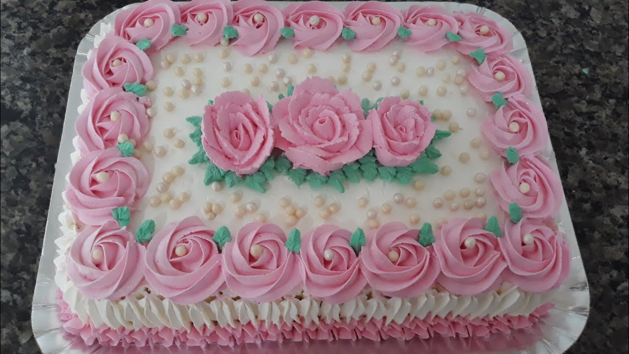 Especial 15k / confeitando bolo branco com rosa ❤