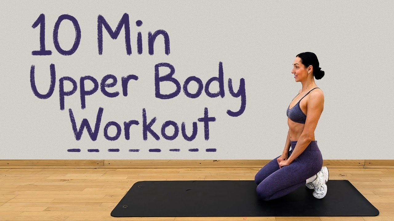 10 Min Upper Body Workout: 10 Exercises No Equipment | Anna Mac