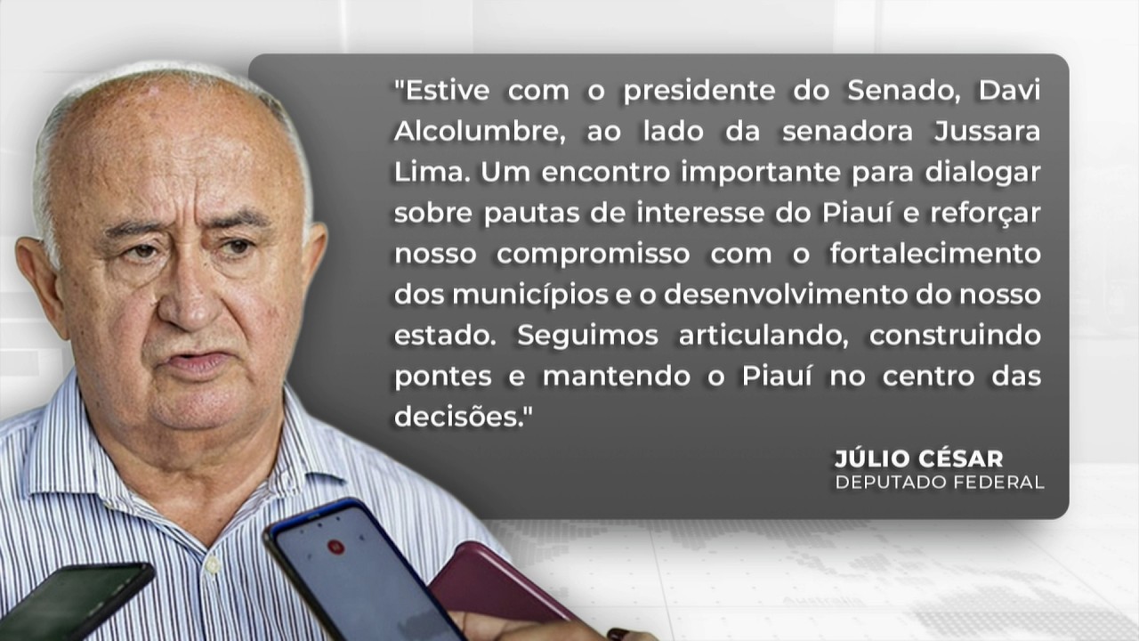 Júlio César e Jussara Lima dialogam com presidente do senado, David Alcolumbre 26 02 2026