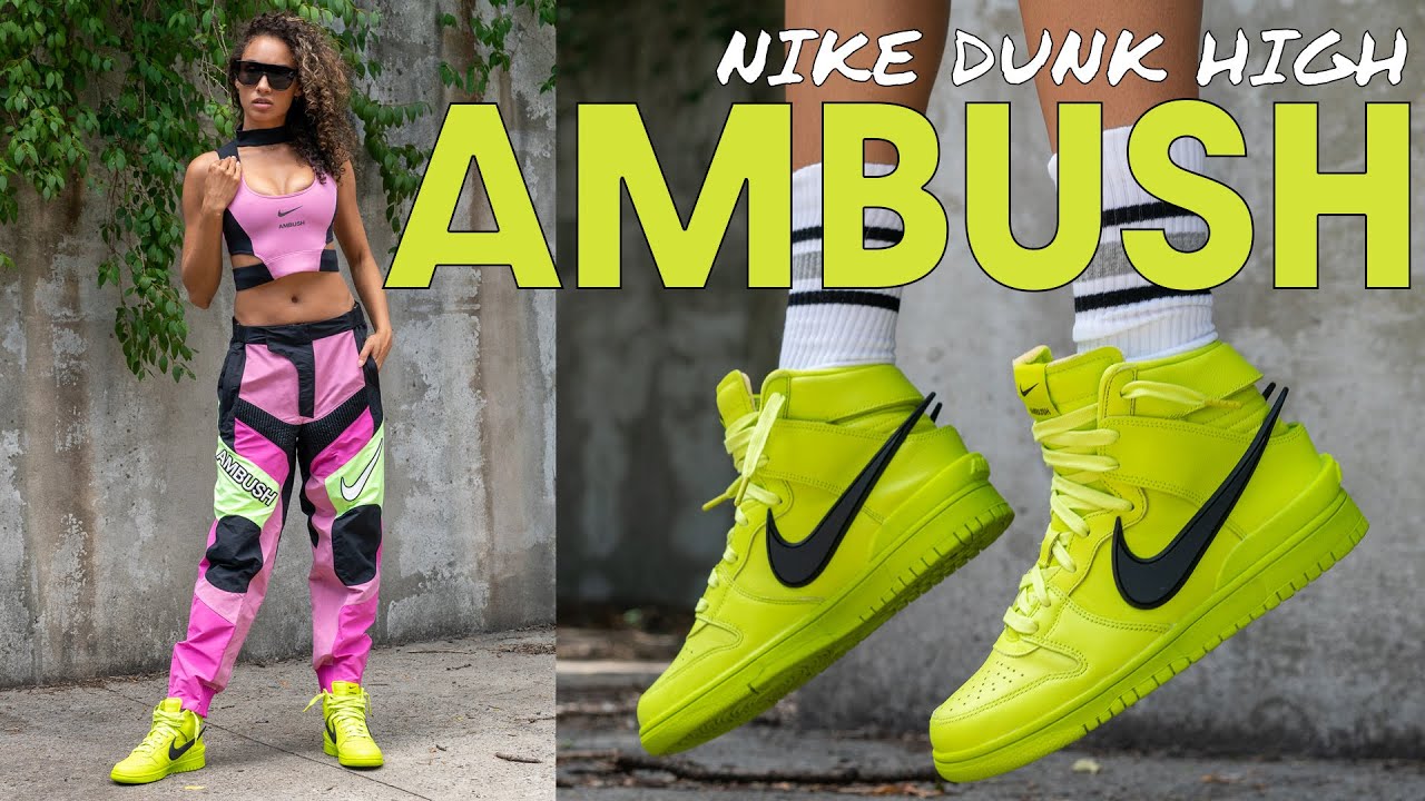 NIKE x AMBUSH DUNK HIGH FLASH LIME ON Foot Review and Styling: THE BRIGHTEST ONE YET!