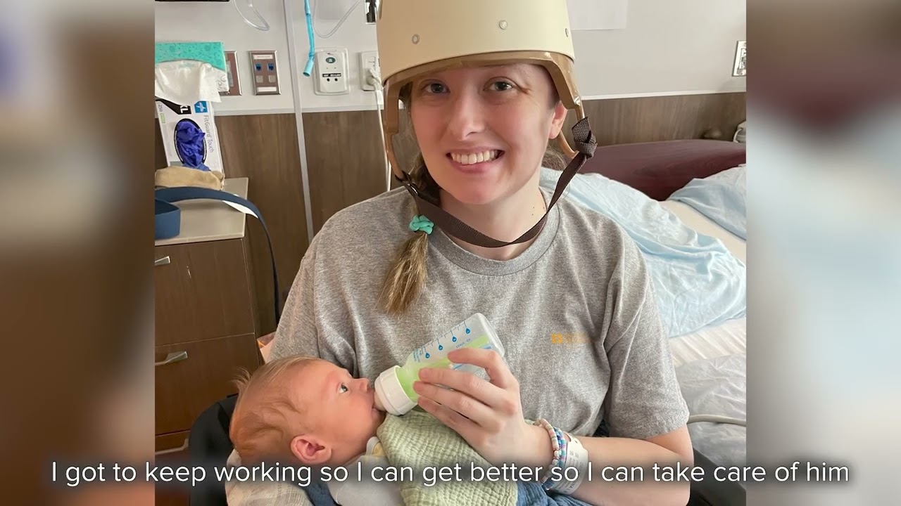 New mom’s strength shines through brain injury recovery