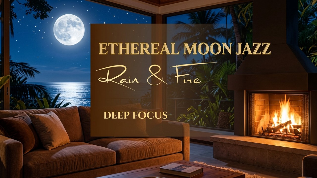 Moonlit Ocean Fireplace Retreat | Relaxing Smooth Jazz for Night Calm & Deep Sleep #ssmoothjazz