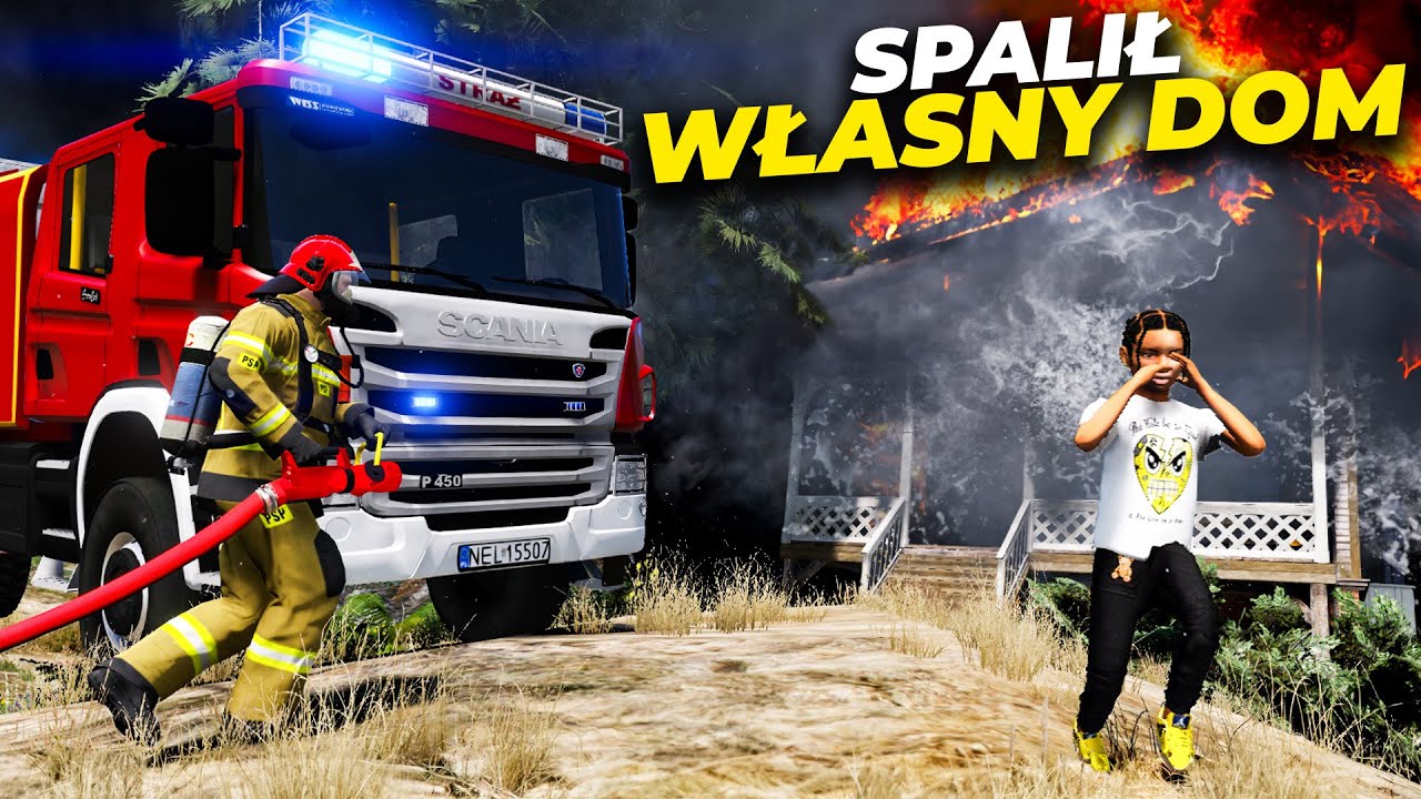 Polska Straż Pożarna - ZOSTAWILI GO TYLKO NA CHWILĘ💀| GTA V