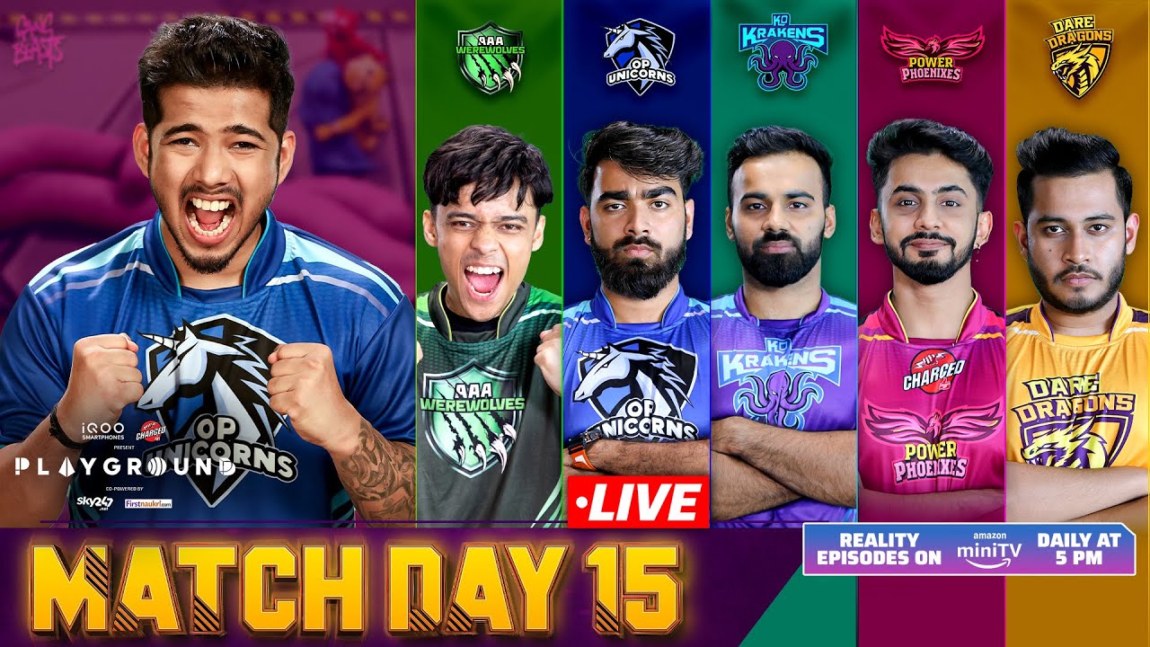 PLAYGROUND 2 MATCH DAY 15 LIVE | Ft ScoutOP, Ashish, CarryMinati, Triggered Insaan & Harsh Beniwal