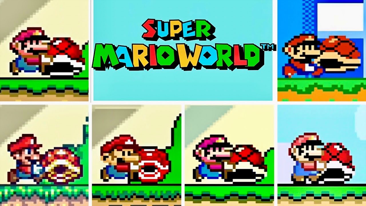 Evolution of Super Mario World Title Screens