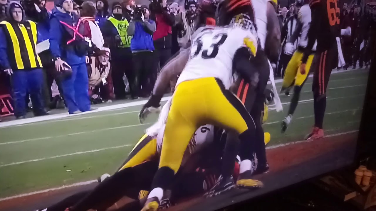 NFL FIGHT Thursday night football 11/14/2019 Steelers vs Browns