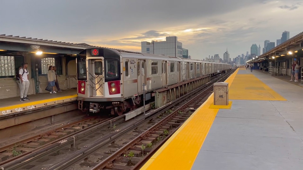 IRT Flushing Line: PM Rush Hour R188 7 Skip-Stop Local/Express Trains at 46th Street – Bliss Street