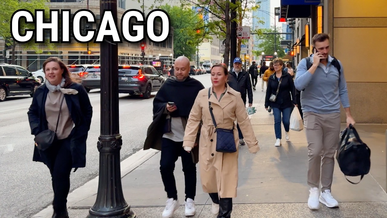 Evening In Chicago | Grand Avenue & Clark Street | 🌸 Spring Walk On Monday (May 19, 2025) 4K