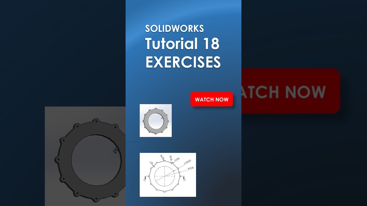 SolidWorks Beginner Tutorial #18: Scalloped Flange (Circular Pattern)