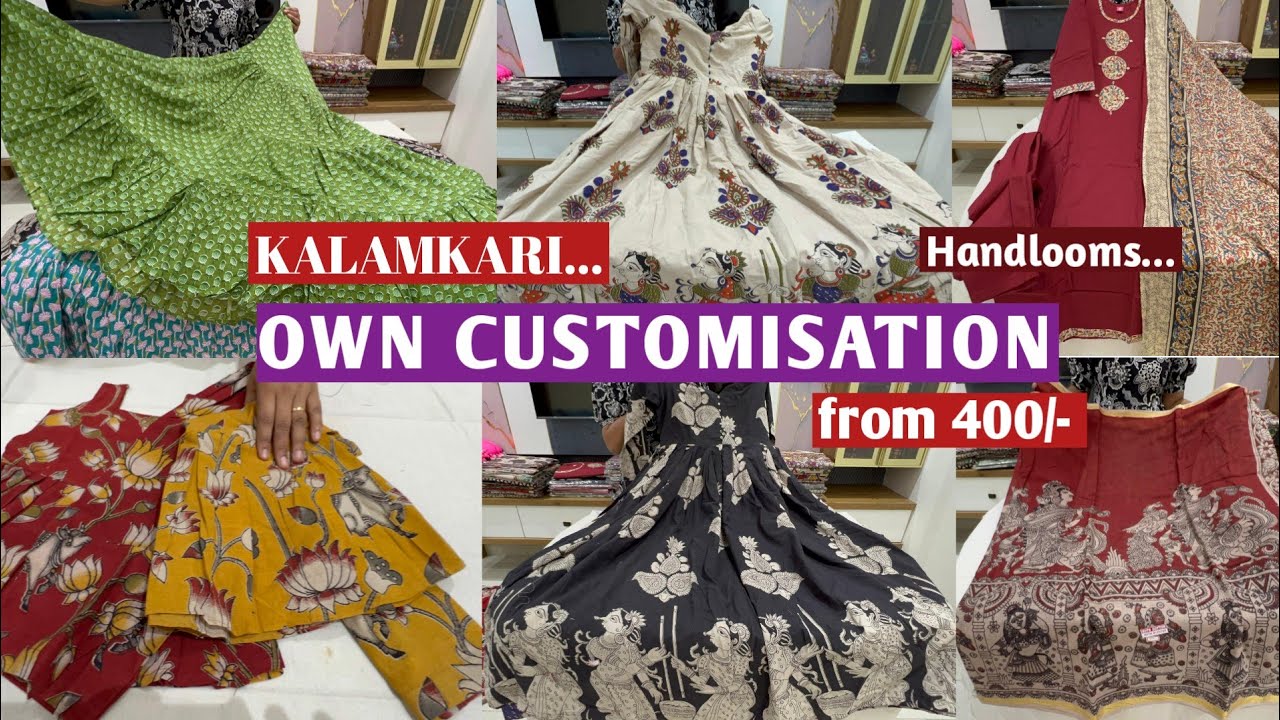 Own Customised budget friendly low cost kalamkari kurtis frocks handloom