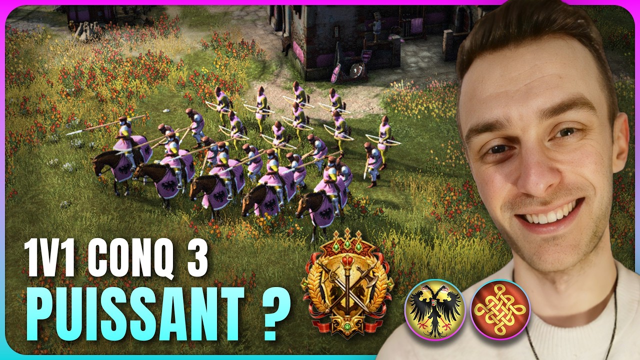 Je teste la puissance de HRE (et c&rsquo;est pas mal !). Gameplay 1v1 Conq 3 AOE 4