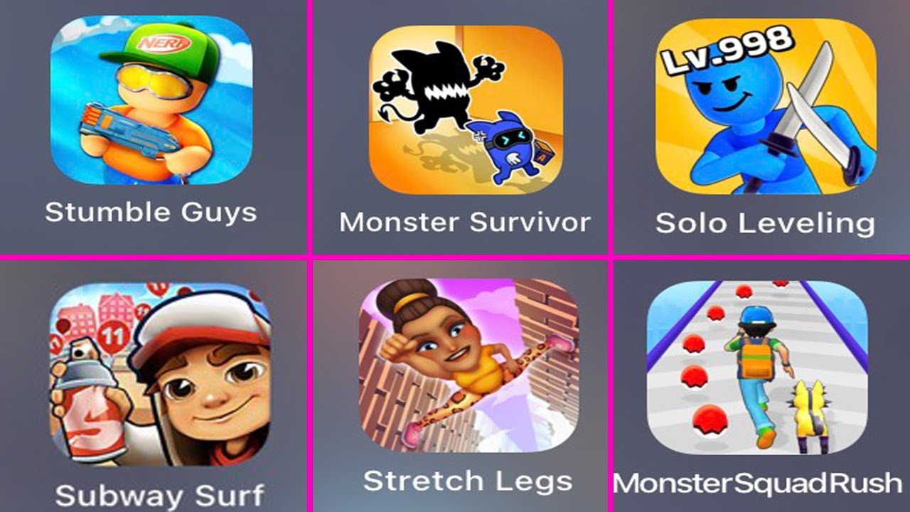 Stumble Guys, Monster Survivor, Solo Leveling, Stretch Legs, Monster Squad Rush