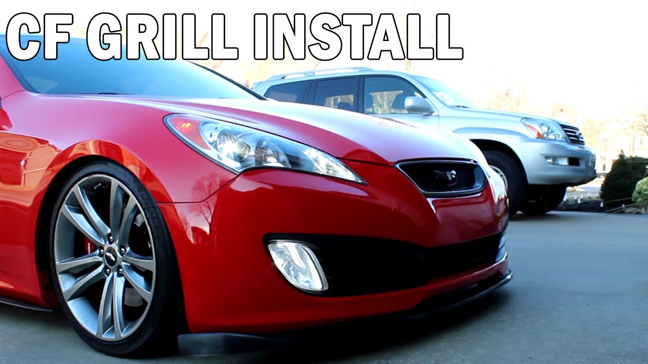 Genesis Coupe Carbon Fiber Grill Install!