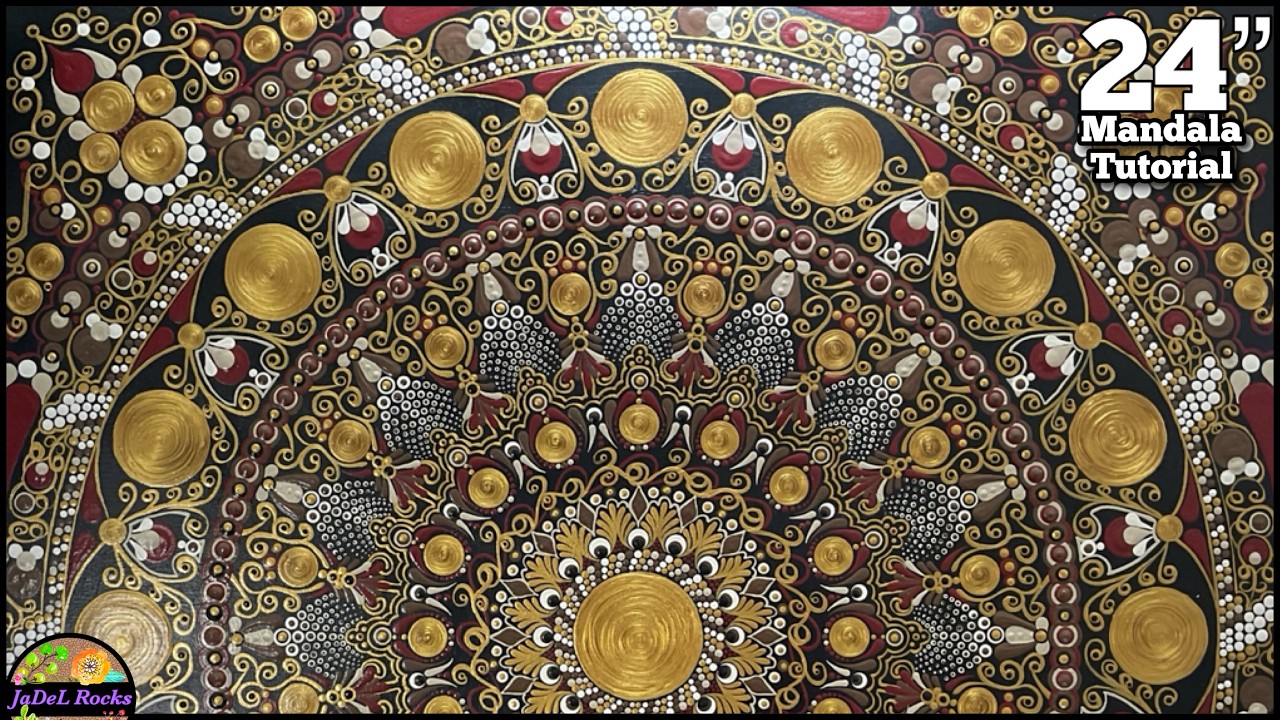 24 Inch Mandala Dot Art Painting on Canvas Tutorial