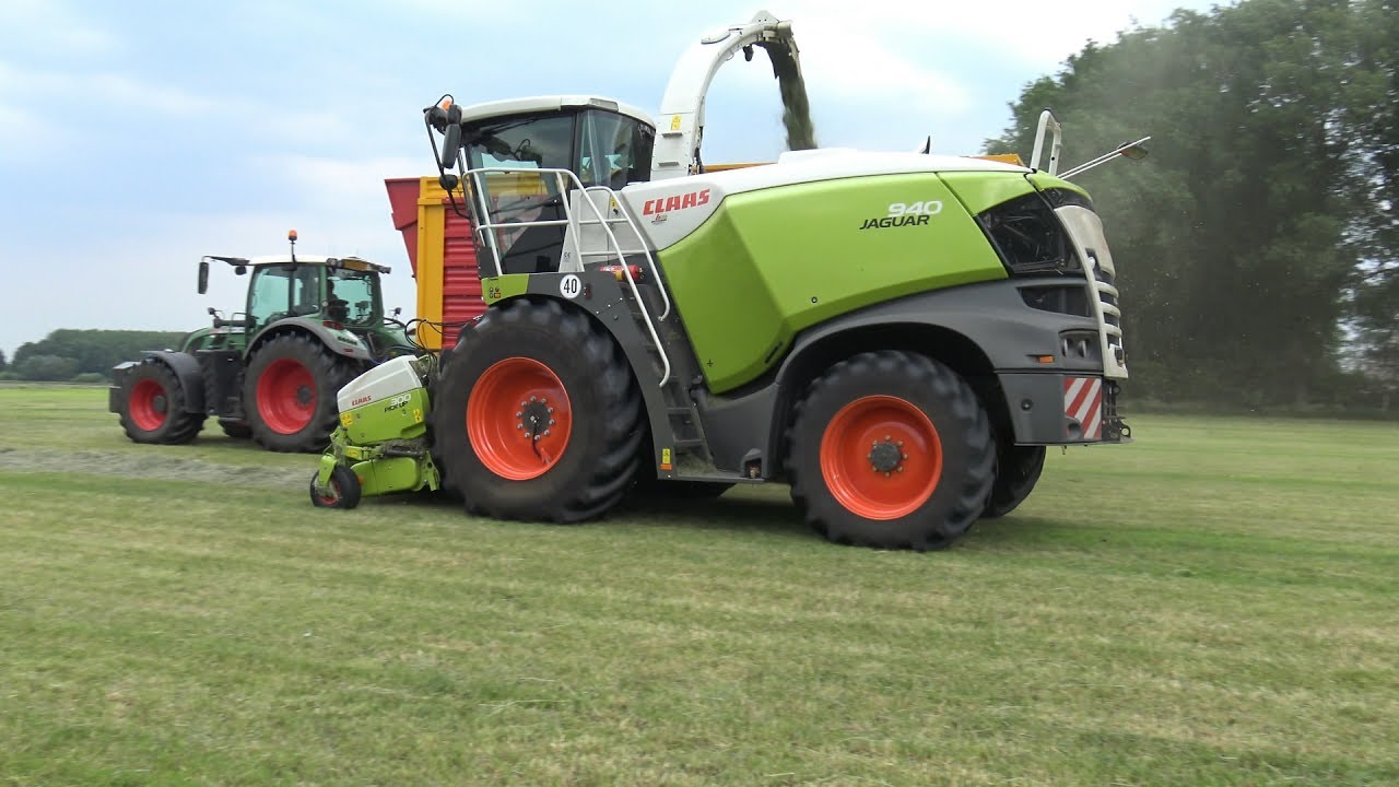 Gras hakselen met nieuwe Claas Jaguar 940 en Fendt 720 & 718 Vario (2017)
