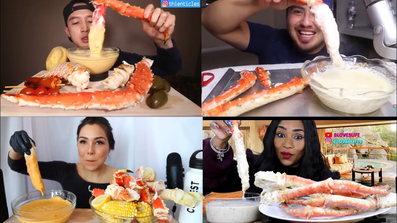 mukbangers dippin’ them crablegs in too much sauce