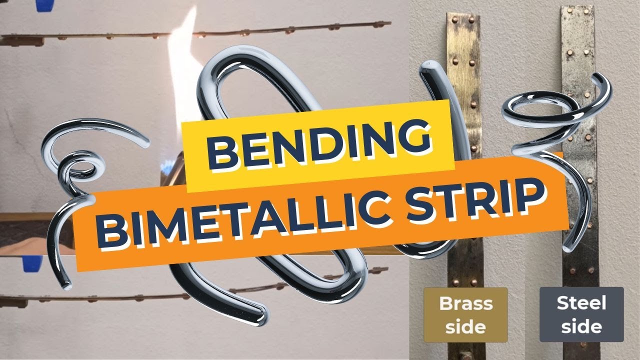 Which way does a bimetallic strip bend when heated?
