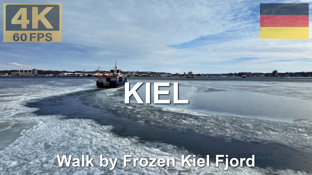 KIEL, Germany 🇩🇪 in 4K | 2026 | Kieler Förde is Frozen and I walk next to it