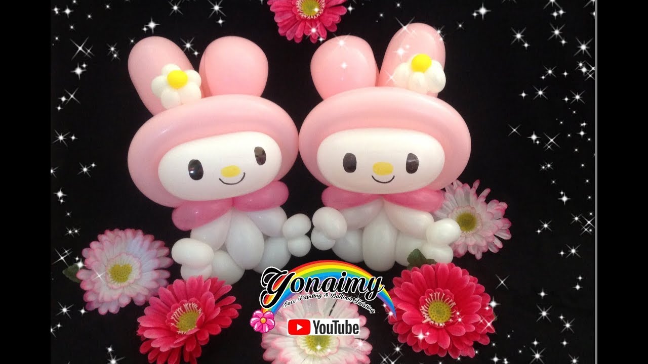 COMO HACER A MELODY AMIGA DE HELLO KITTY CON GLOBOS - HOW TO MAKE A MELODY BALLOON  .
