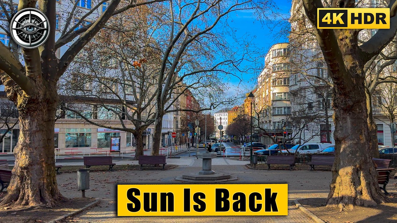Sunlight Returns to Prague! ☀️ A Bright Winter Walk from Vinohrady to City Center | 4K HDR