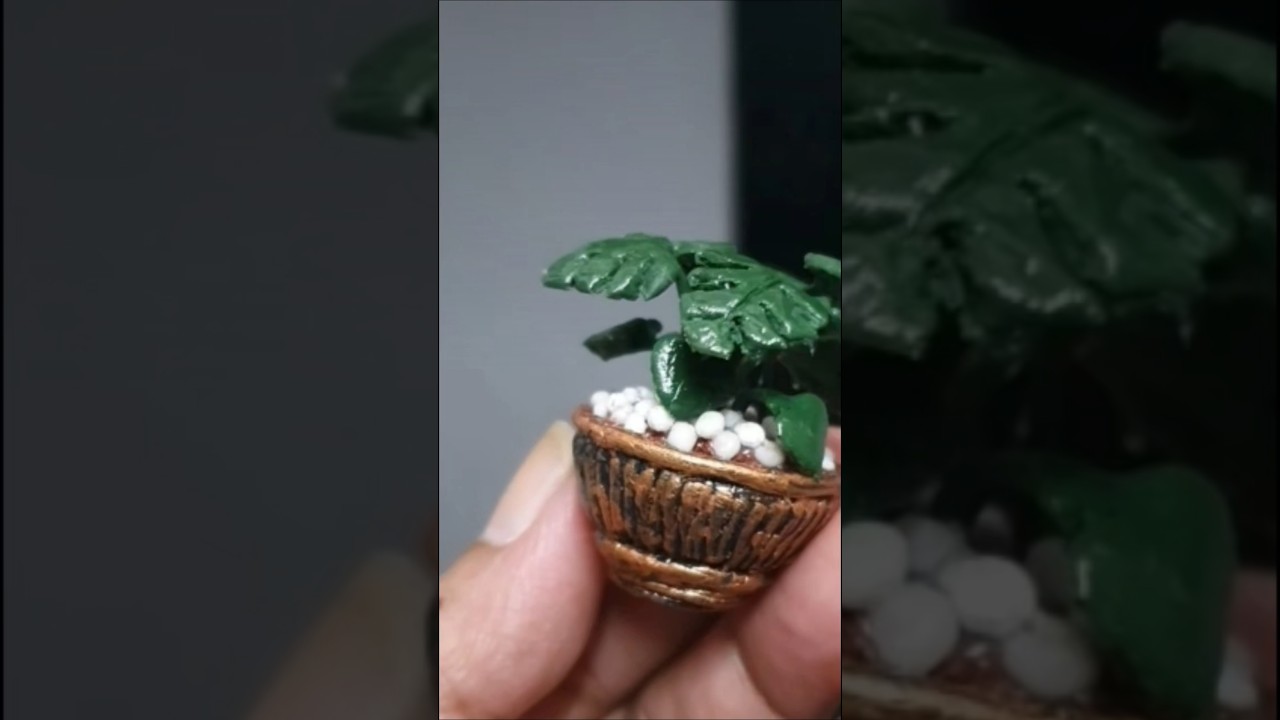 Clay miniature monstera plant🪴🪴☘️🍀 