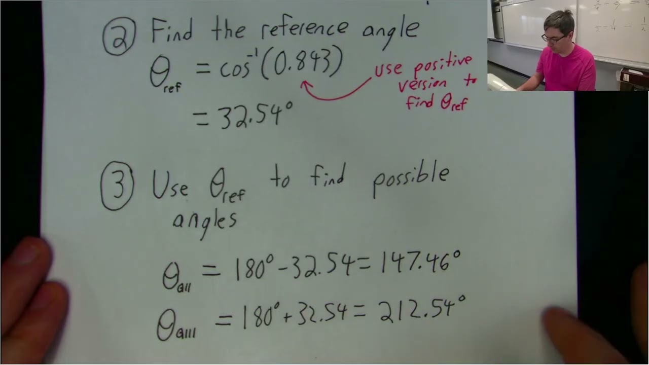 Math 11: Notes 2.8 - Finding Angles Given Their Trigonometric Ratios