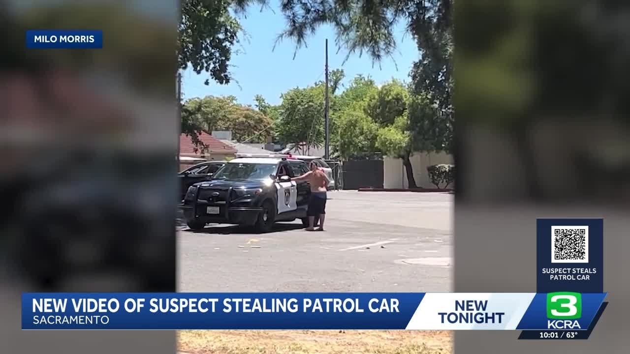 Video shows suspect stealing Sacramento police patrol car