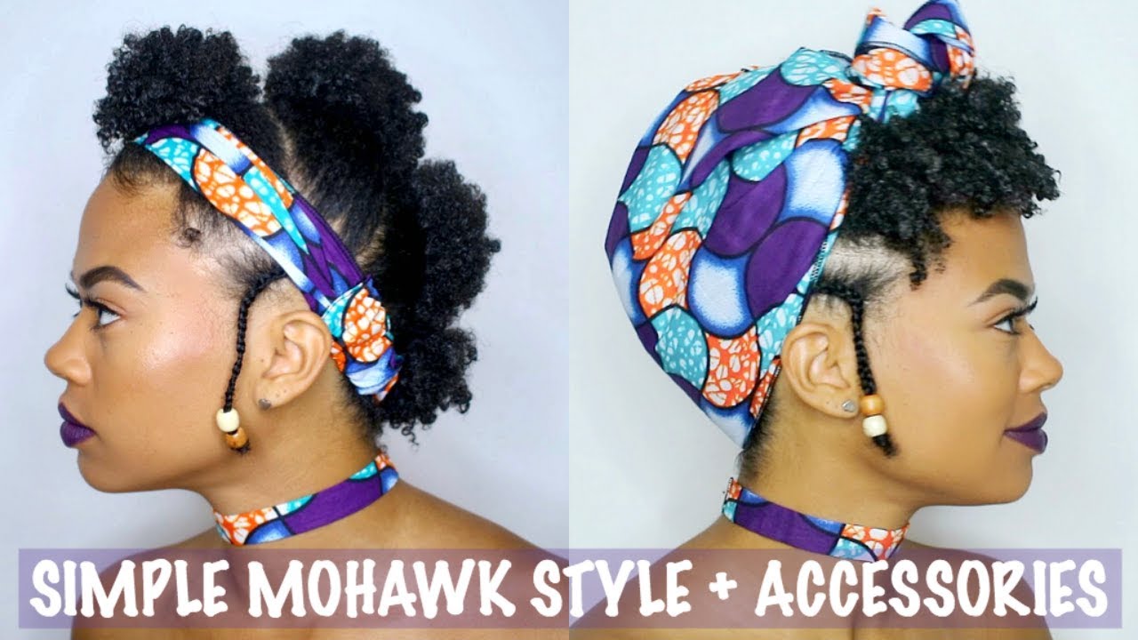 Simple Mohawk Style for Short Natural Hair + ACCESSORIES!!! | Type 4