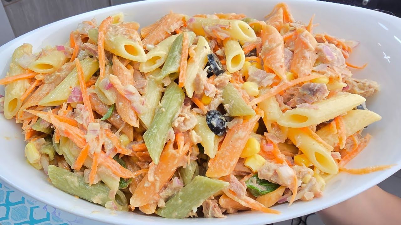 COMO HACER ENSALADA DE ATÚN CON PASTA CON ADEREZO RIQUISIMO