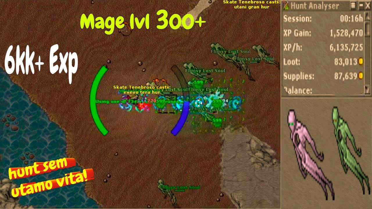 TIBIA HUNT LVL 300+ ED e MS lOST SOUL - 6KK EXP - DEPOIS DO UPDATE