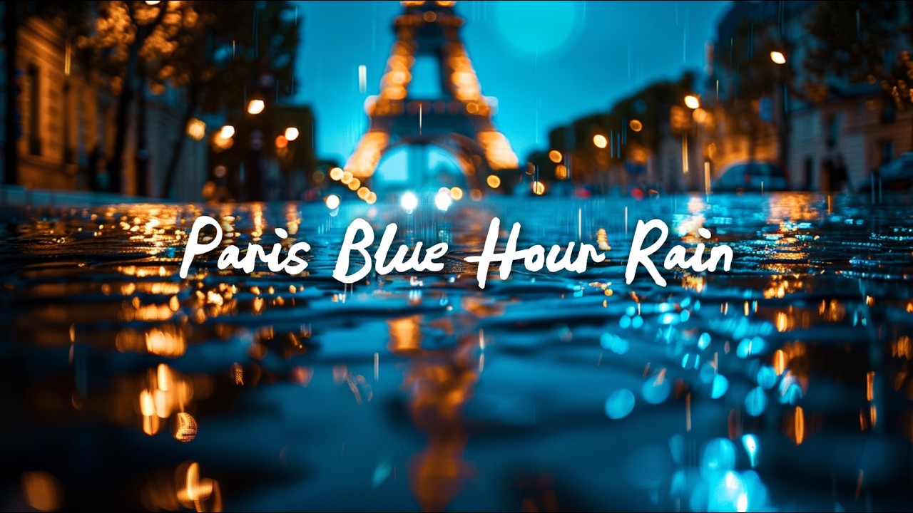 Paris Rain at Night 🌧 | Deep Sleep Electric Guitar | Blue Hour Relaxing Music (3 Hours)