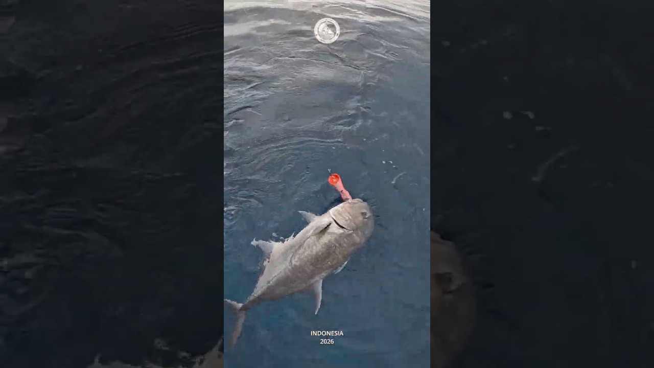 PACIFIC OCEAN GT ATTACK! Fishing Adventure for Giant Trevally in West Papua, Indonesia! 2026 #Shorts
