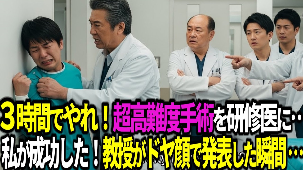 3時間でやれ！５万分の１の難病手術を押し付けた傲慢教授…次の瞬間、祝賀会に現れたあの人物を見て会場が凍りついた