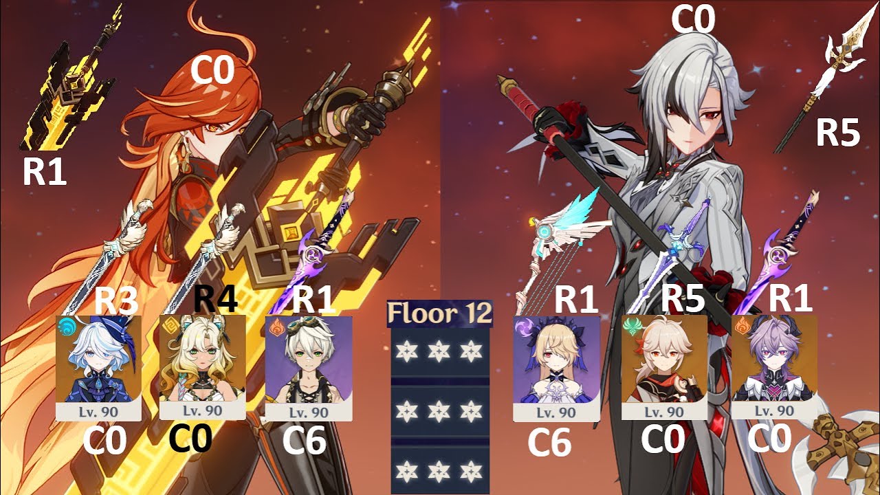C0 Mavuika and C0 Arlecchino | Spiral Abyss 6.2 |