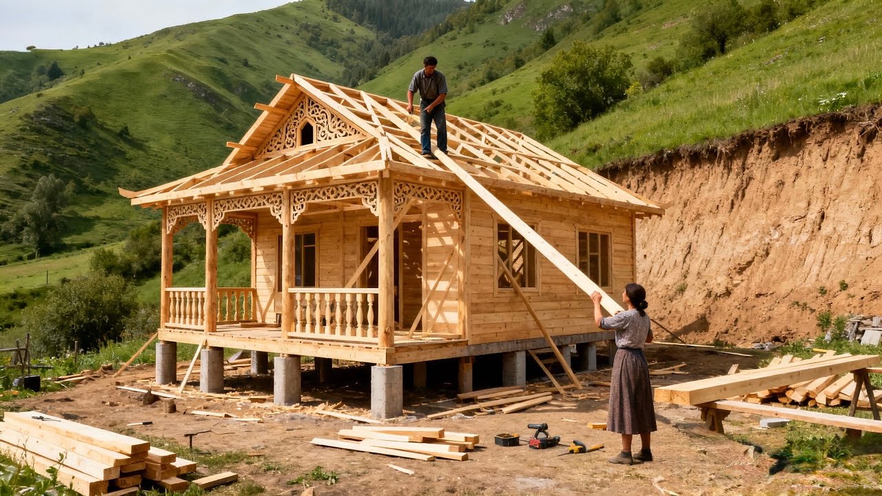 The young couple spent 2 years building a luxurious wooden villa in the forest | By @Dang Thi Mui