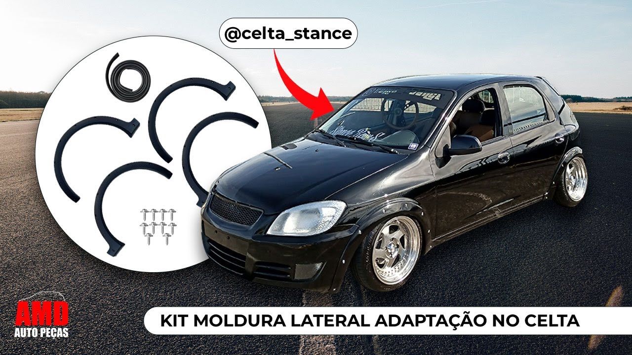Instalação Moldura Lateral Adpatação no Celta (Part. @celta_stance)