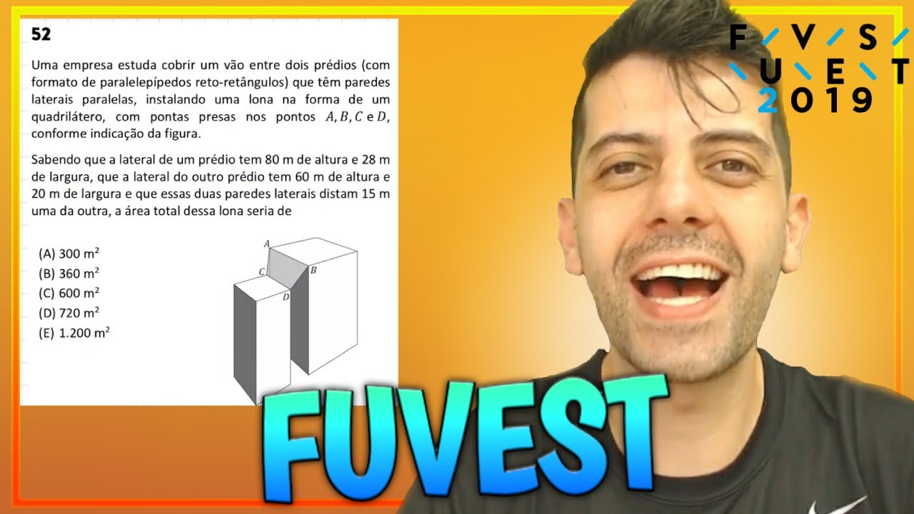 FUVEST 2019 - Q52 Mat - Uma empresa estuda cobrir um vão entre dois prédios