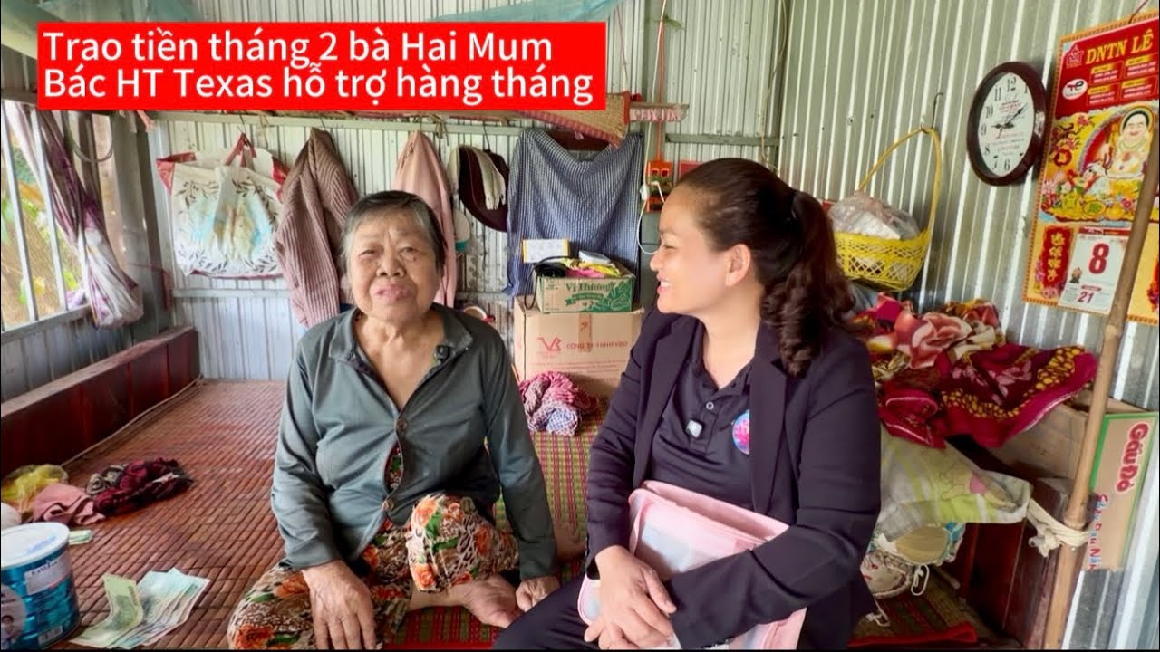 Trao Tiền Tháng 2 (21 Tết) Bà Hai Mum Bác HT Texas Hỗ Trợ Hàng Tháng/Tập 8