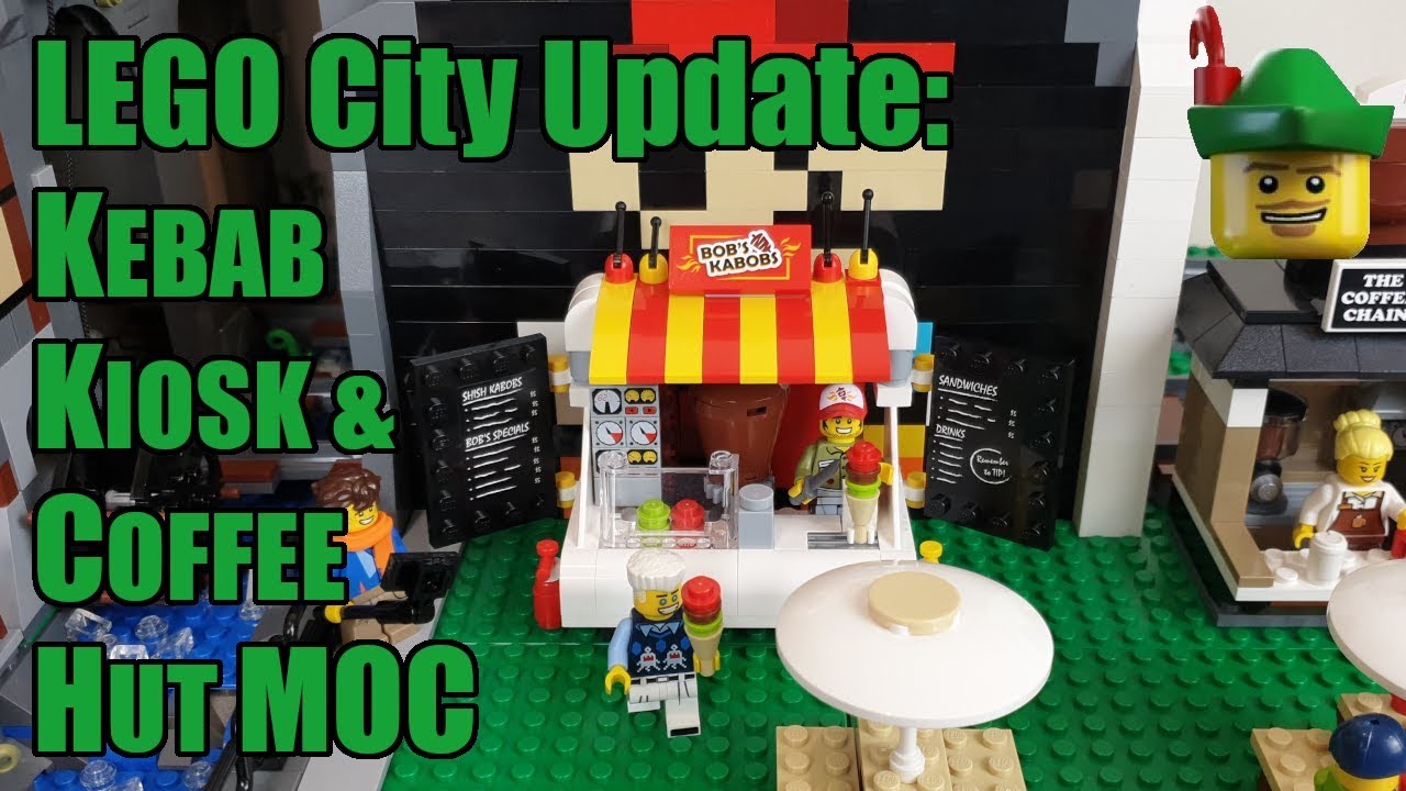 Обновление LEGO City — Киоск с кебабами и кофейня MOC 70812 60097 🥙🏹