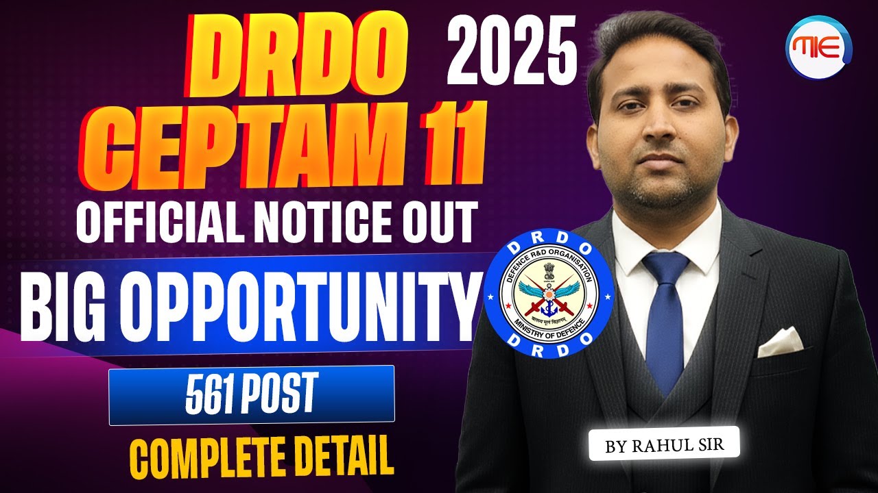 DRDO CEPTAM 11 New Vacancy 2025 Out | DRDO CEPTAM 11 Full Notification Syllabus, Eligibility, Post?