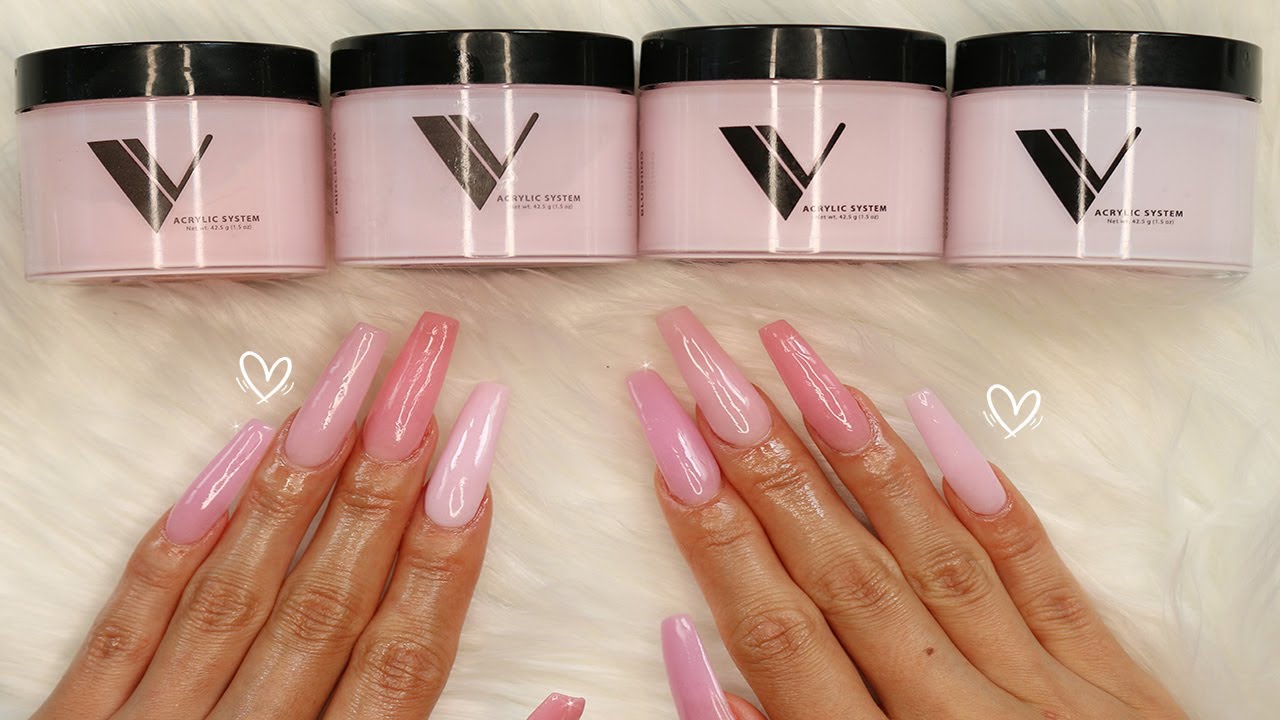 Full Set Using🌸 Valentino Beauty Pure Cover Acrylics 🌸I Kaylee Rouge