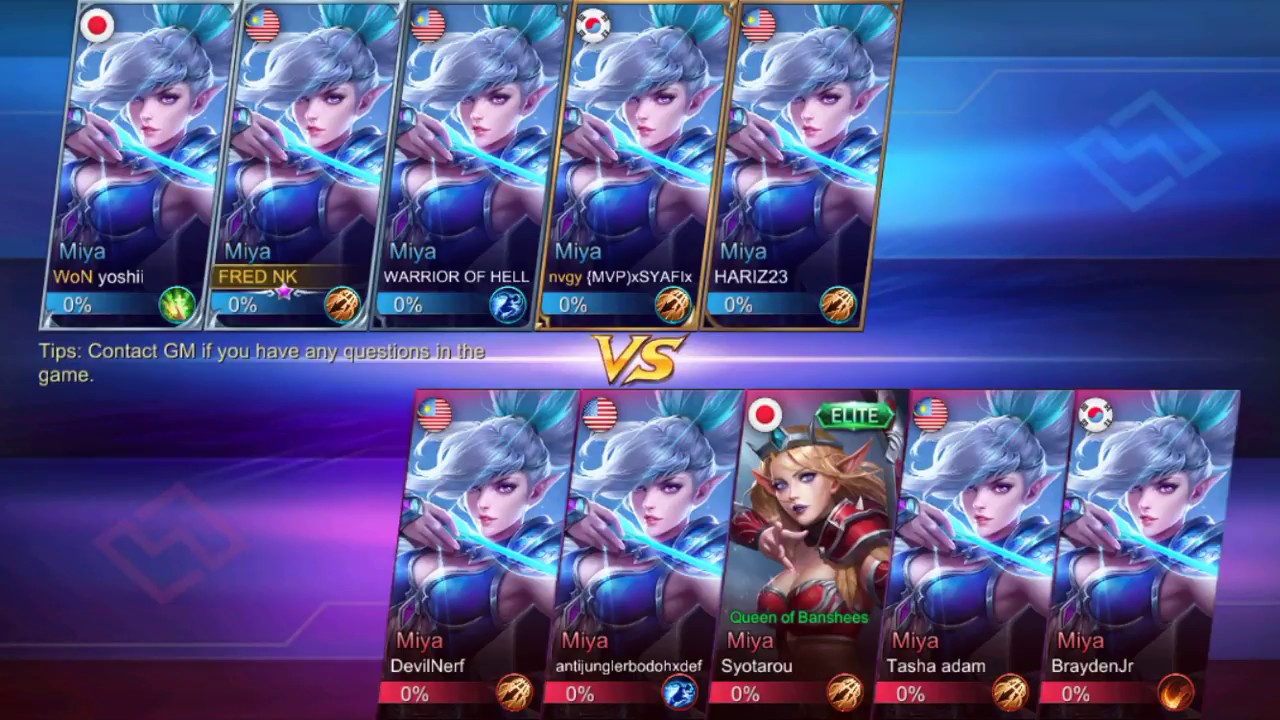 5 MIYA vs 5 MIYA  Christmas Mode / Mobile Legends Bug