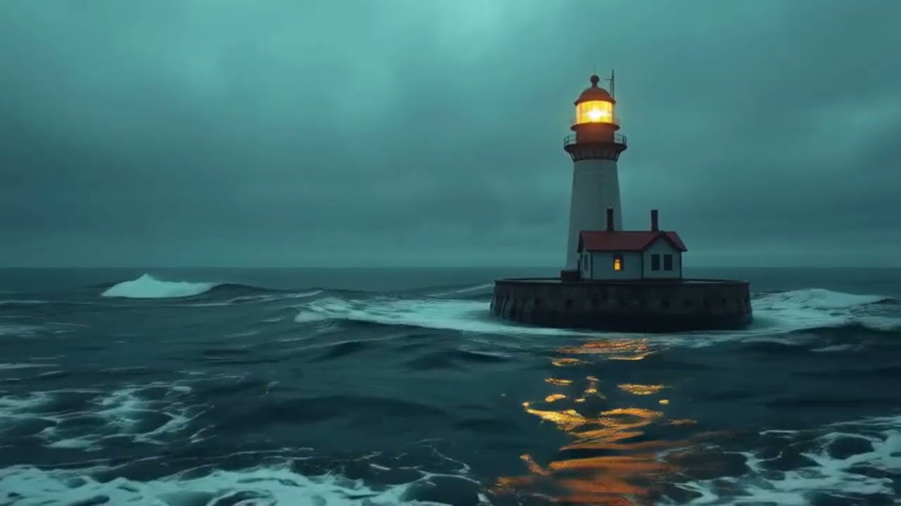 Lighthouse Ambience | Peaceful Lighthouse & Ocean Waves