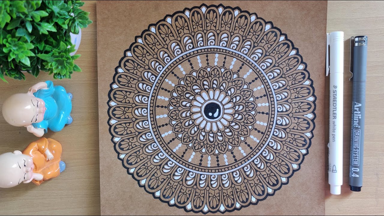 Black and White Mandala Art for Beginners | Zentangle Art | How to Draw Mandala Art